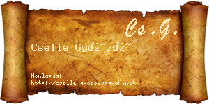 Cselle Győző névjegykártya